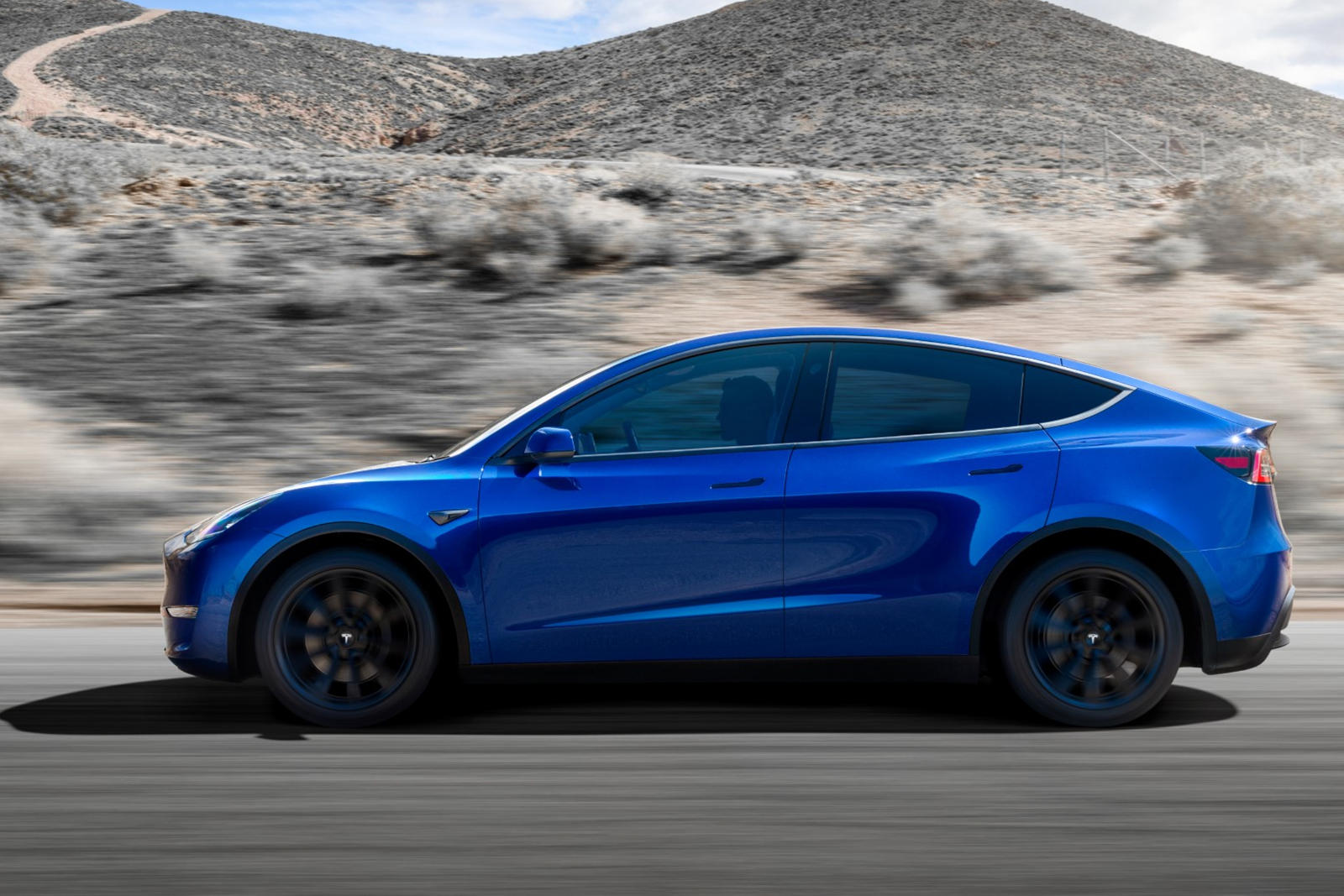 sideview of the model y